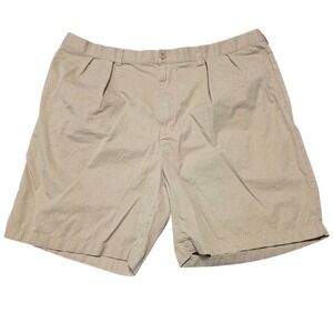 Bonobos Men's 33 Beige Chino Shorts Casual Pleated 8 Inch Slim Cotton Blend